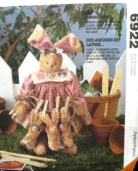 6922 16'' MAMA BUNNY, 5'' BABY BUNNY,CLOTHES PATTERN